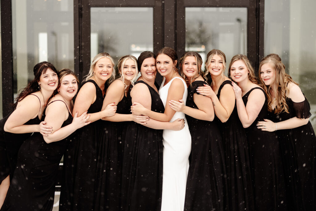bridesmaids outside of woodhaven
