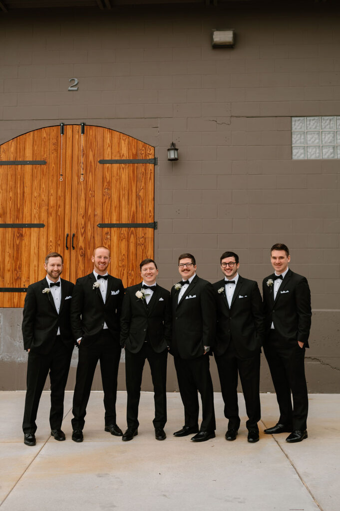 Groomsmen at Harvester Square St Cloud Minnesota Wedding venue