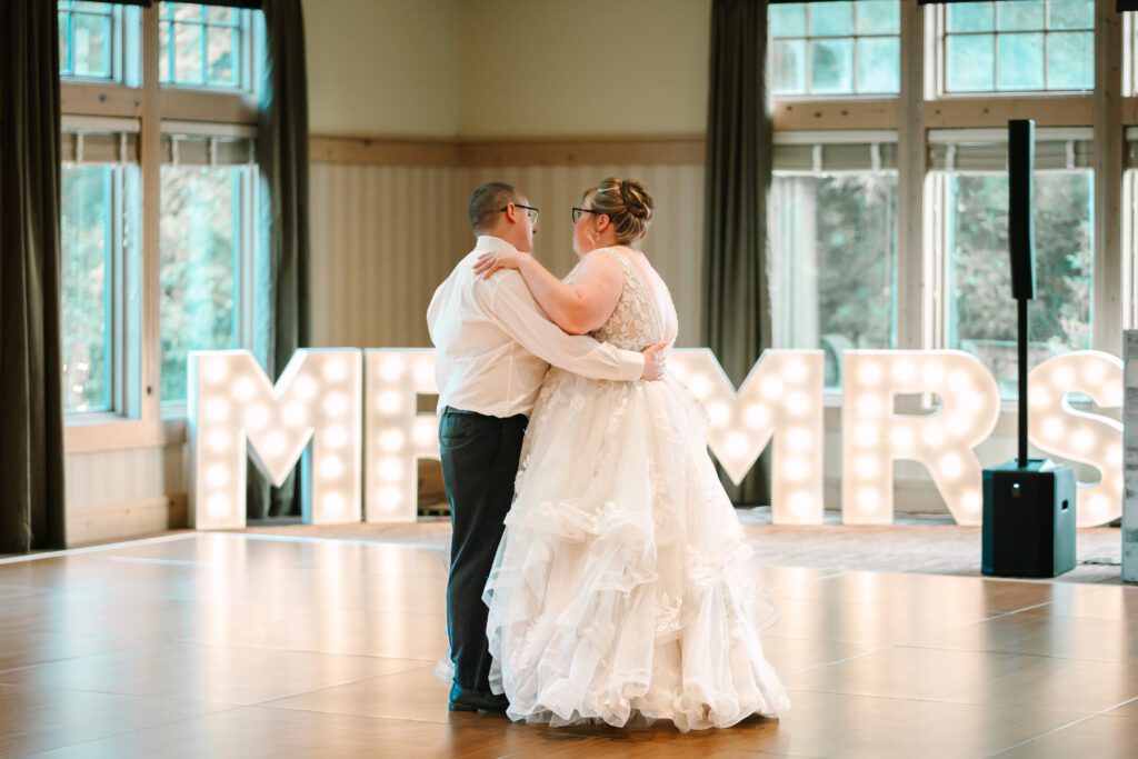 Bride and Groom first dance at Bunker Hills Event Center