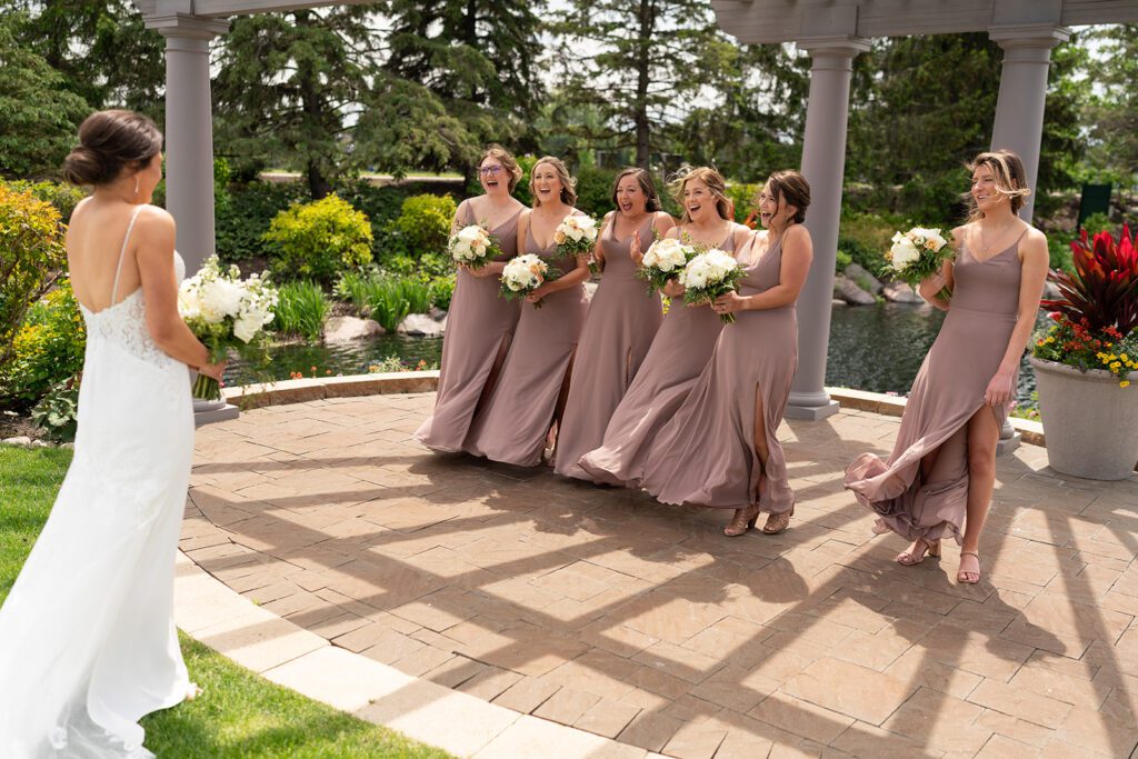 Bridesmaid first look at olympic hills golf club