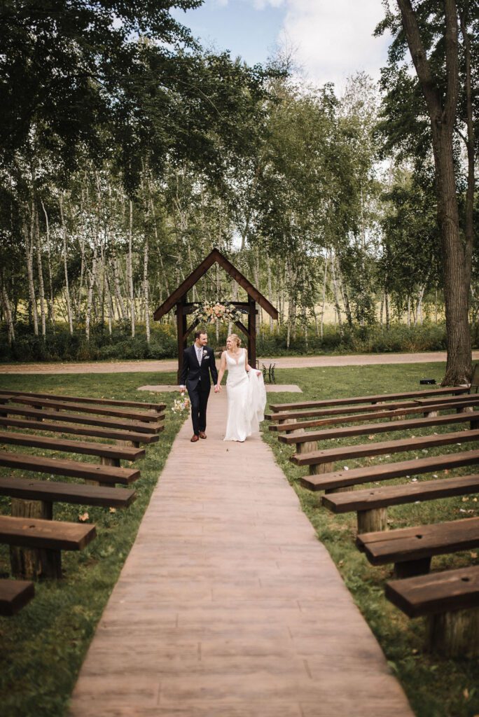Ceremony space at Dixons Apple Orchard wedding venue in Eau Claire Wisconsin