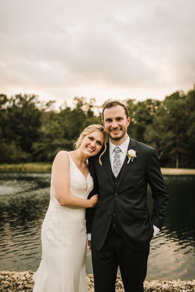 Bride and groom at Dixons Apple Orchard wedding venue in Eau Claire Wisconsin