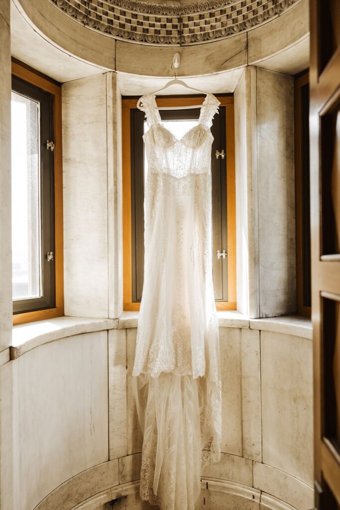 Wedding dress at Landmark Center in St Paul Minnesota