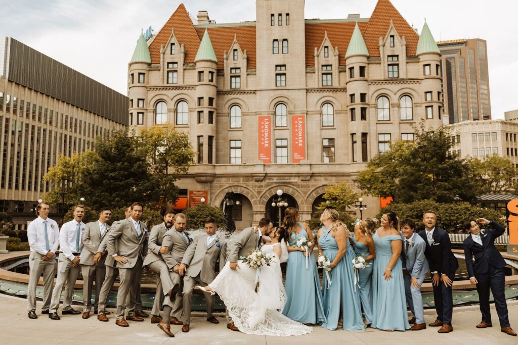 Wedding party at Landmark Center in St Paul Minnesota