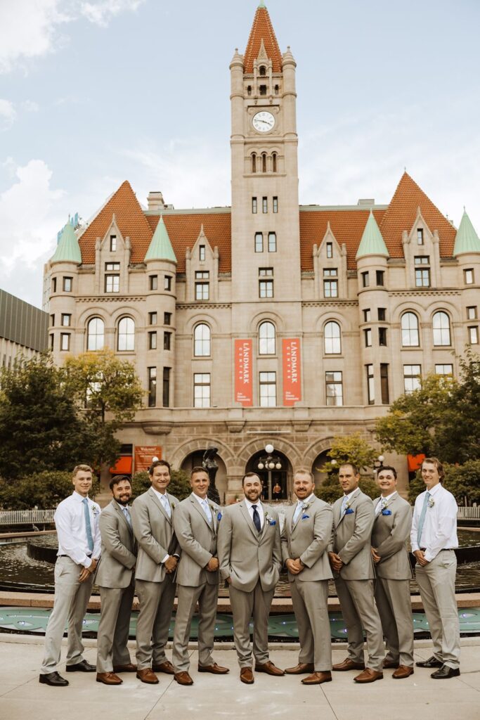 Groomsmen at Landmark Center in St Paul Minnesota