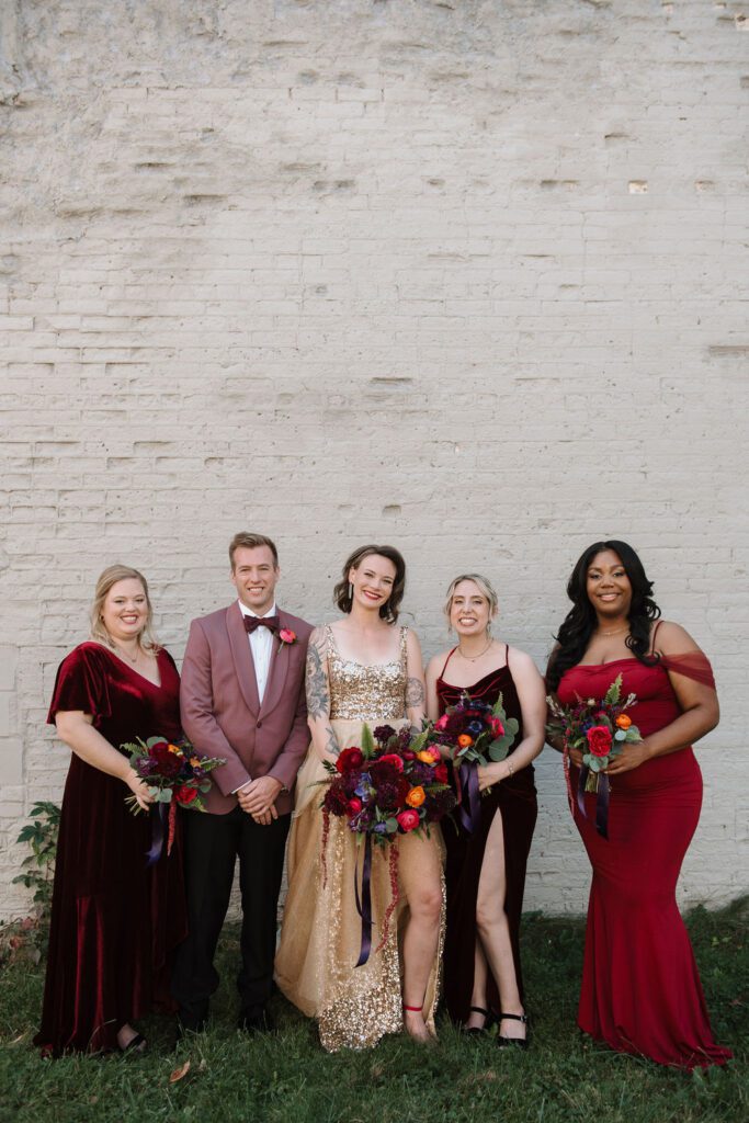 Bridal party at North Garden Theater wedding venue in St Paul Minnesota