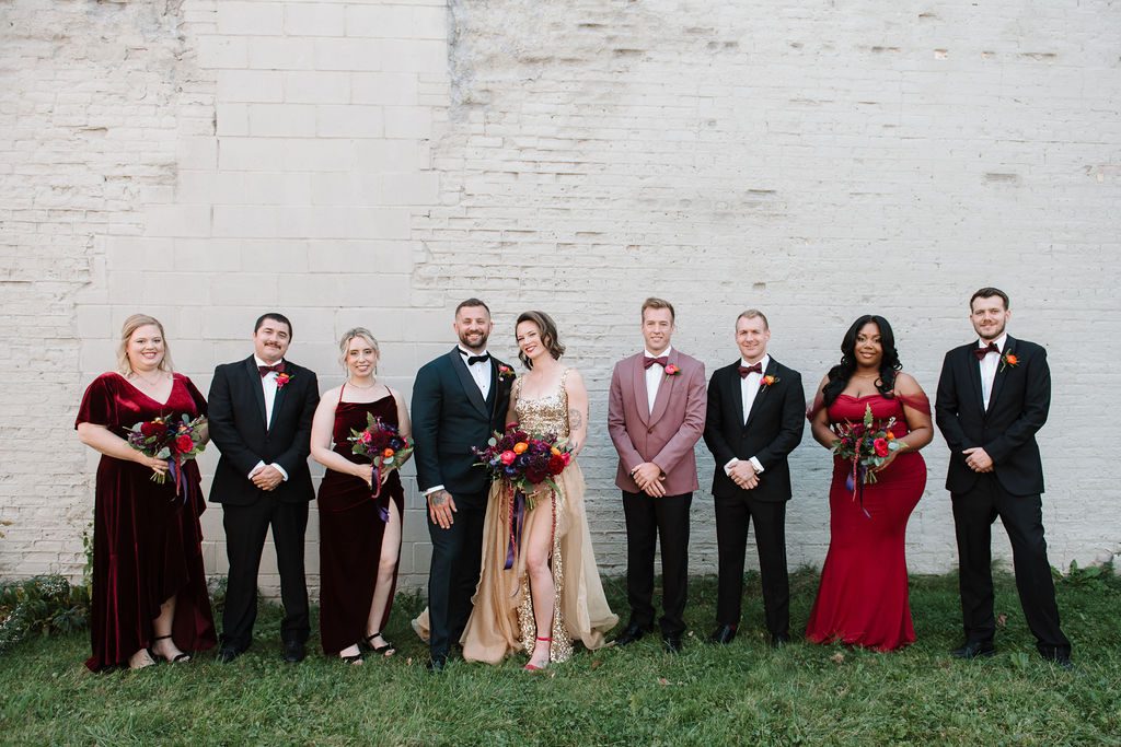 Wedding party at North Garden Theater wedding venue in St Paul Minnesota