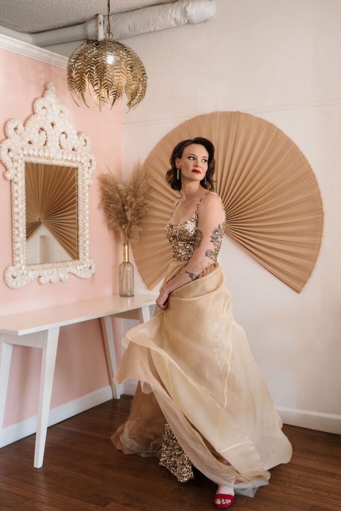 Bride getting ready photos at North Garden Theater wedding venue in St Paul Minnesota