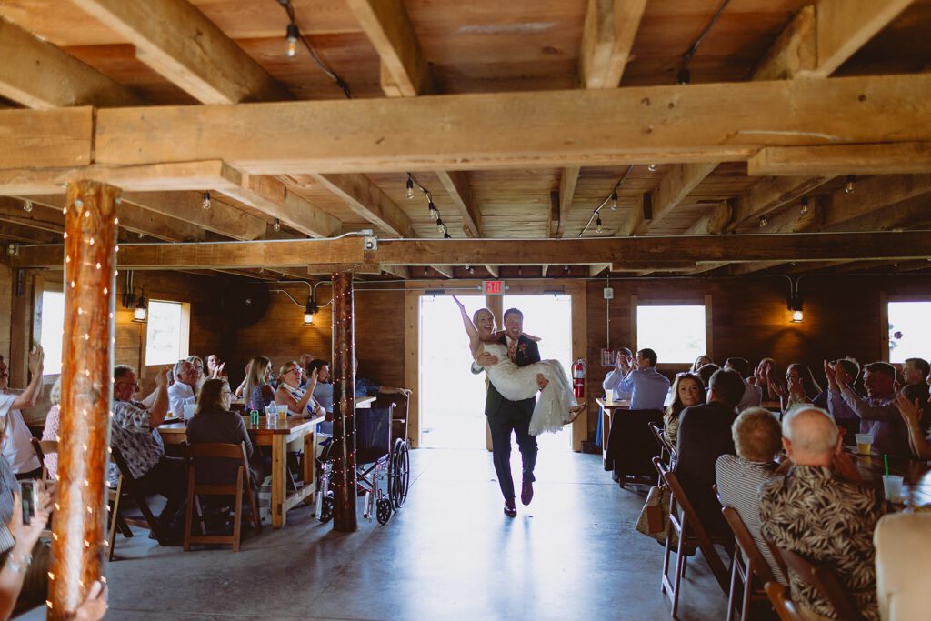 Grand entrance at Pondview Farm wedding venue in Cambridge Minnesota
