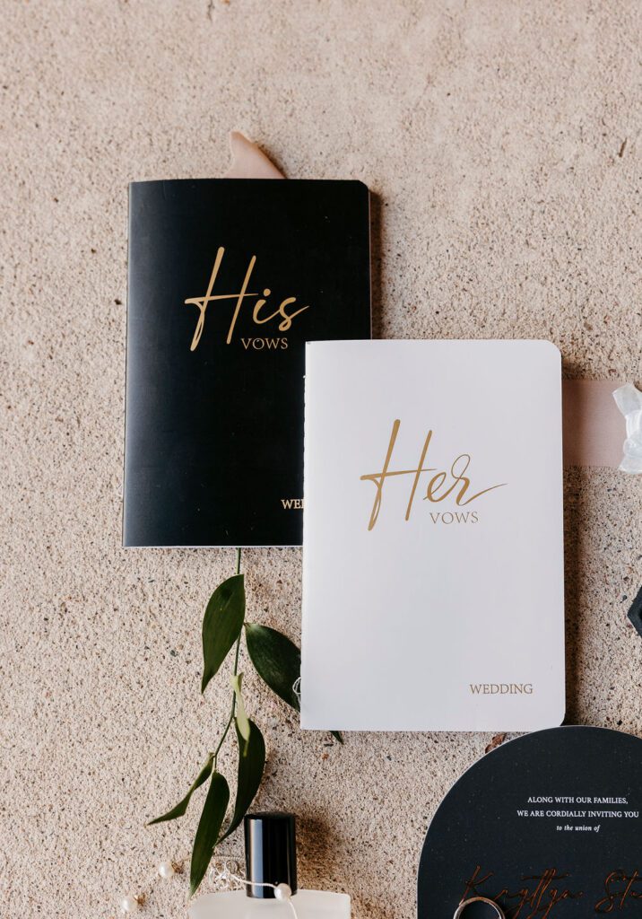 Vow books at The Condensery wedding venue in Osseo Wisconsin