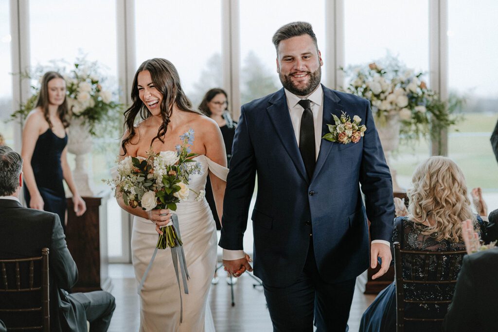 Wedding ceremony at Wexford at Emerald Greens wedding venue in Hastings Minnesota