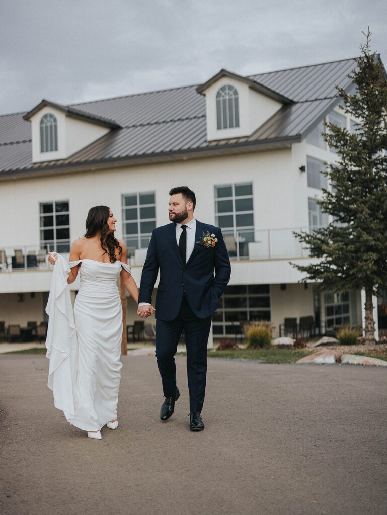 Bride and groom at Wexford at Emerald Greens wedding venue in Hastings Minnesota
