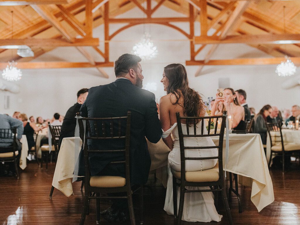 Sweetheart table at Wexford at Emerald Greens wedding venue in Hastings Minnesota