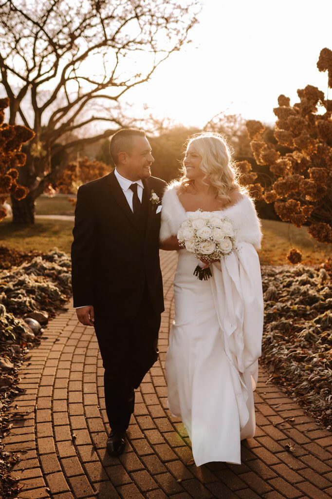 Bride and groom at Brackett's Crossing country club wedding venue in Lakeville Minnesota