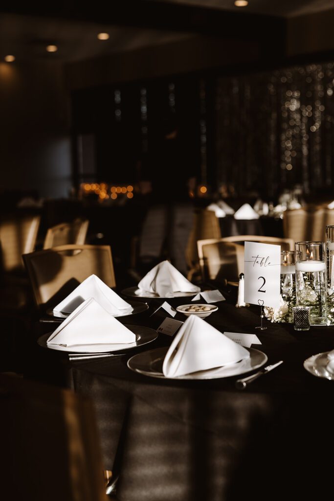 Table decor at Brackett's Crossing country club in Lakeville Minnesota