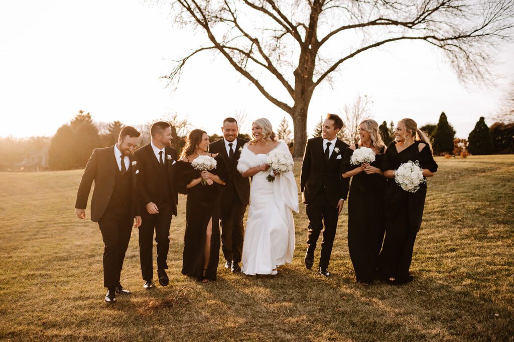Bridal party at Brackett's Crossing country club in Lakeville Minnesota