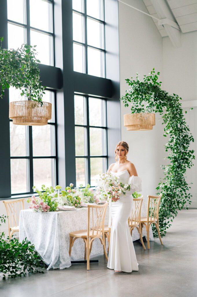 Bride at White & Sable wedding venue in Ham Lake Minnesota