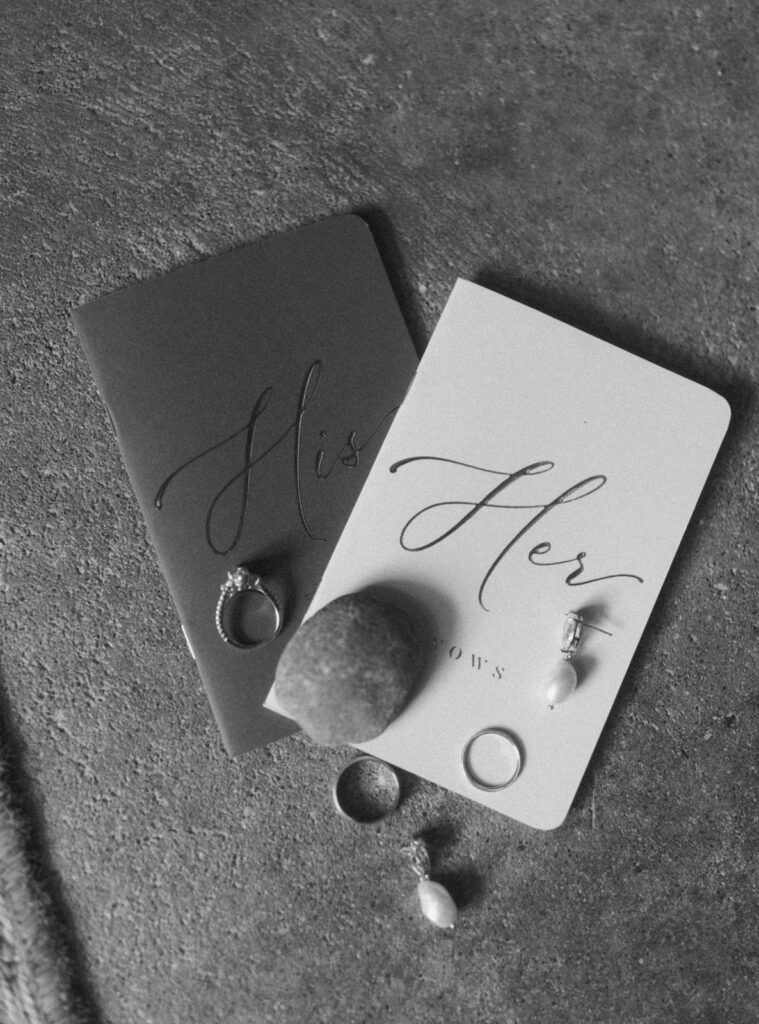 Vow books at Legacy Hill Farm wedding venue in Welch Minnesota