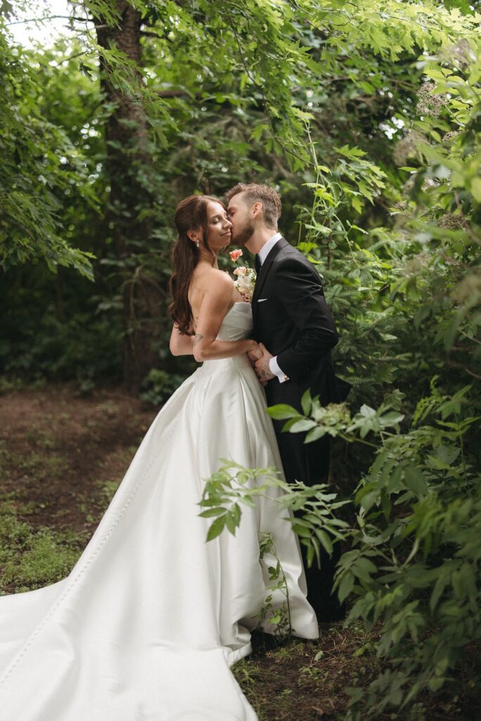 Bride and groom at Legacy Hill Farm wedding venue in Welch Minnesota