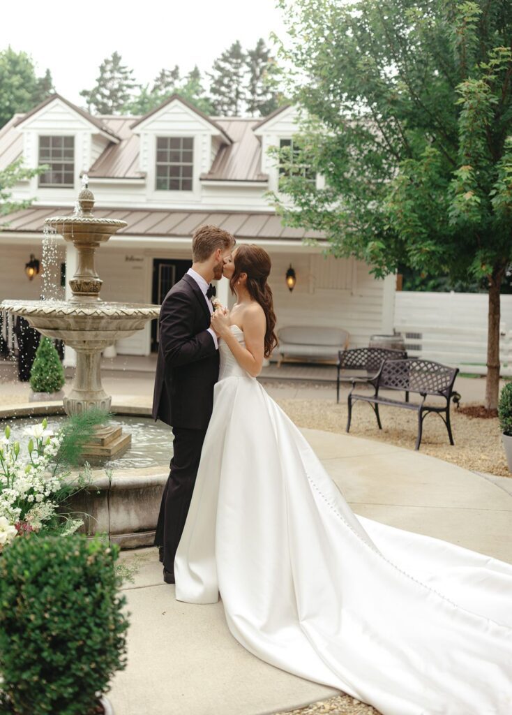 Bride and groom at Legacy Hill Farm wedding venue in Welch Minnesota