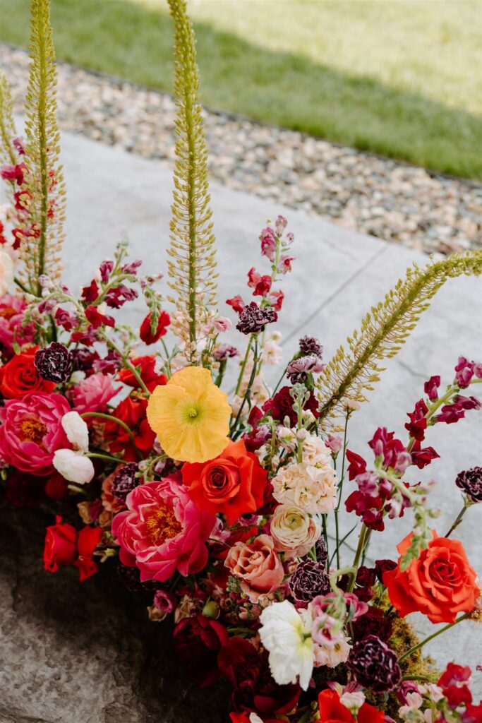 Florals at Belle Ame Vineyard wedding venue in River Falls Wisconsin