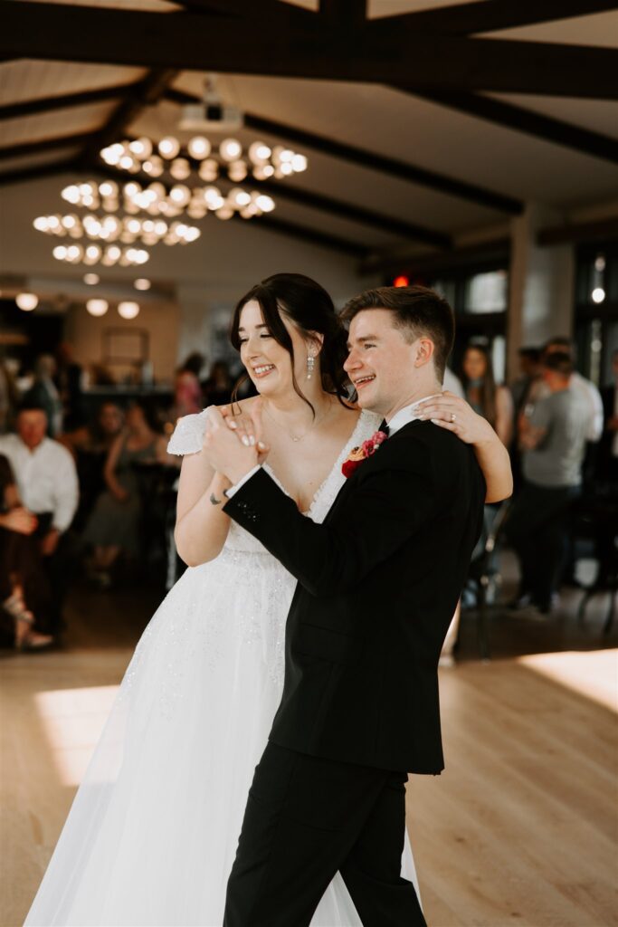 First dance at Belle Ame Vineyard wedding venue in River Falls Wisconsin