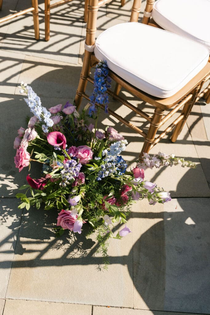 Ceremony florals at The American Swedish Institute in Minneapolis Minnesota