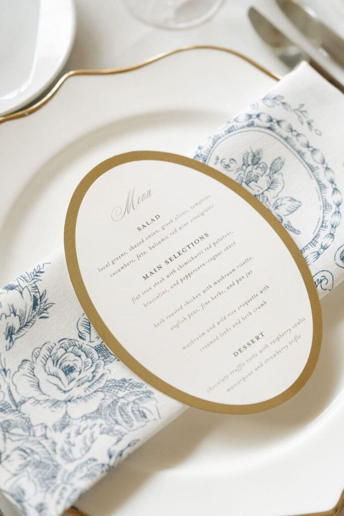 Menu card at The American Swedish Institute in Minneapolis Minnesota