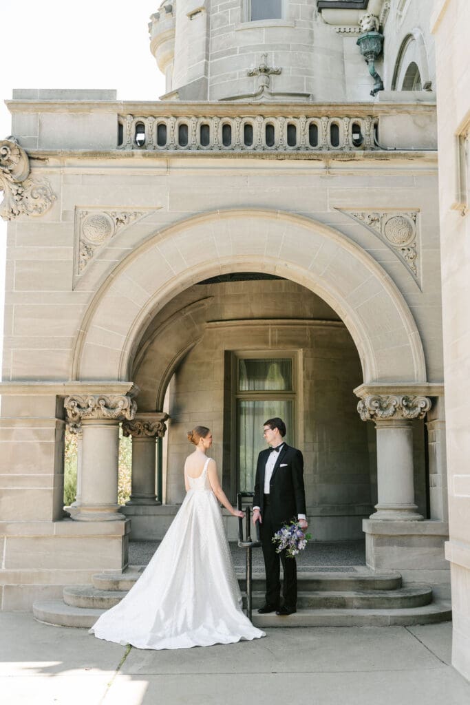 Bride and groom at The American Swedish Institute in Minneapolis Minnesota
