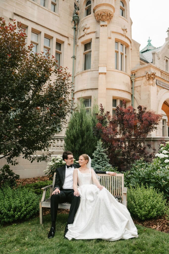 Bride and groom at The American Swedish Institute in Minneapolis Minnesota